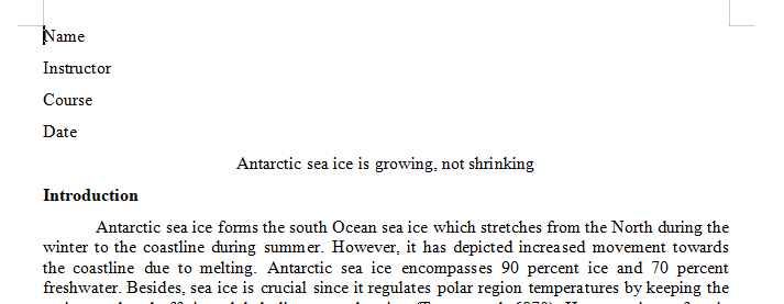 Antarctic sea ice is growing, not shrinking