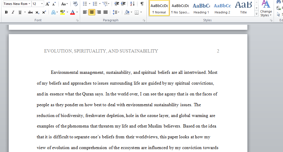 understanding ecology essay