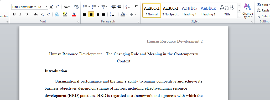 Human Resource Development