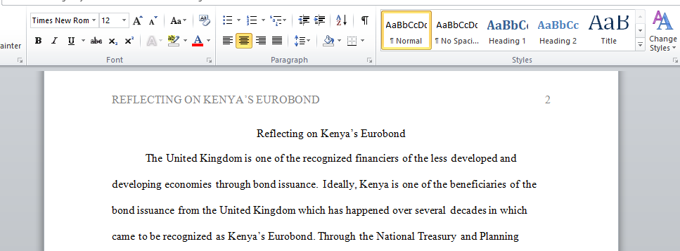 Reflecting on Kenya’s Eurobond