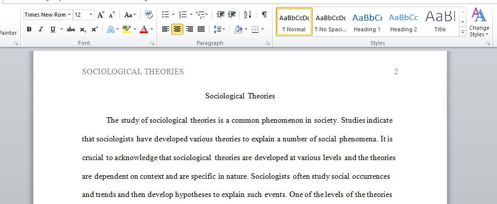 Sociological Theories