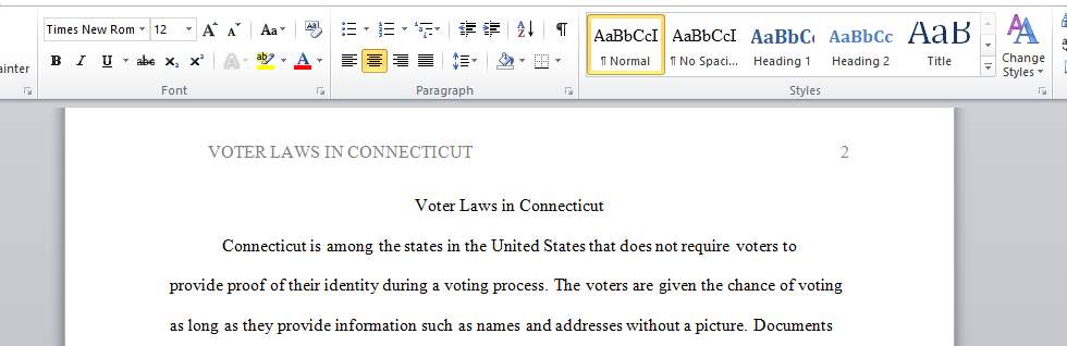 Voter Laws in Connecticut