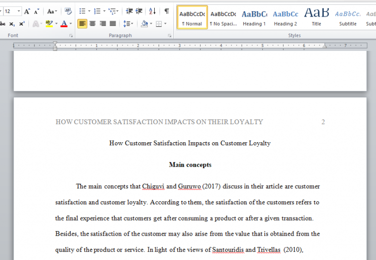 dissertation on customer satisfaction and loyalty