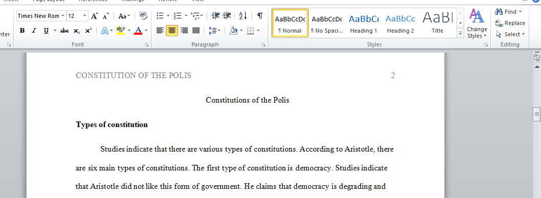 Constitutions of the Polis