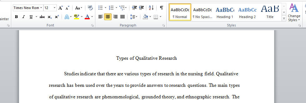 Types of Qualitative Research