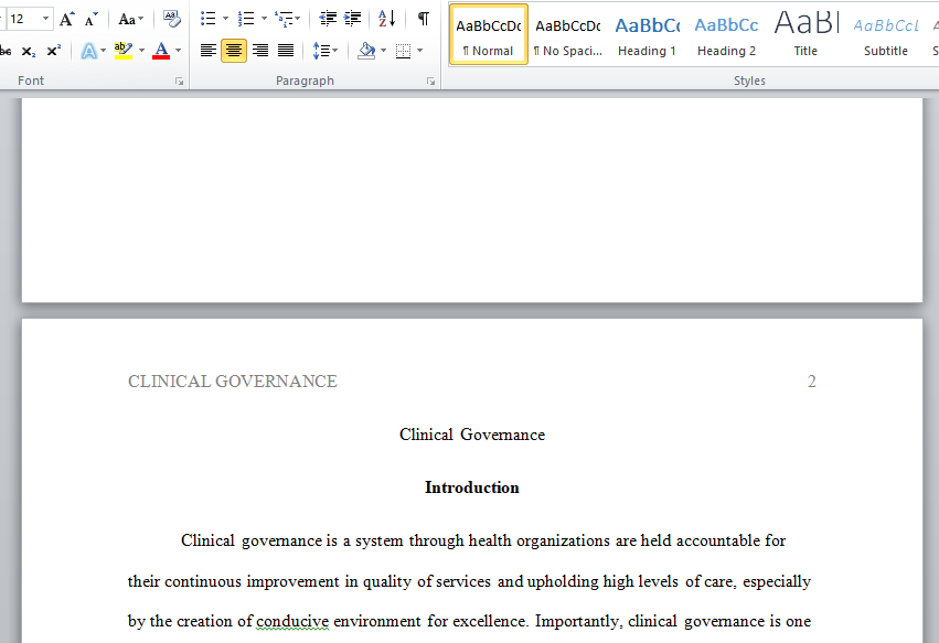 clinical governance