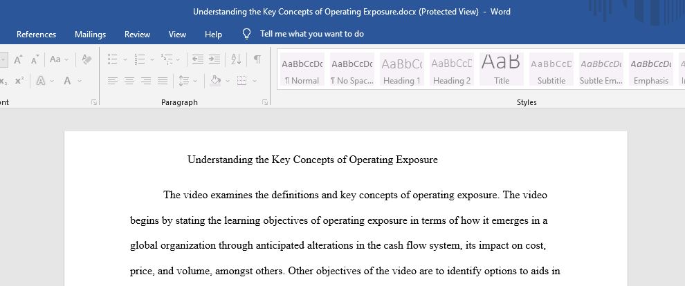 Understanding the Key Concepts of Operating Exposure